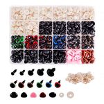 Meafeng 600 Pcs Colorful Plastic Safety Eyes and Noses with Washers, Safety Eyes for Stuffed Animal, Amigurumi Eyes Doll Plush Teddy Bear Crochet Eyes for Crafts Making (Ø 6~14mm)