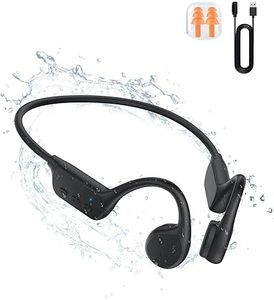 Bone Conduction Headphones, Wireless Bluetooth 5.0 Open Ear Headphones Built-in 32G Memory IP68 Waterproof Sports Headphones for Workout, Running, Hiking, Cycling, Swimming and More Activities