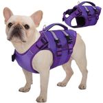 Kuoser Dog Life Jacket, High Flotation Dog Life Vest for Swimming Boating, Adjustable Ripstop Dog Lifesaver for Small Medium and Large Dogs, Reflective Safety Pet Life Preserver with Rescue Handle