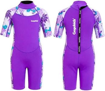 Gogokids Kids Shorty Wetsuit, 2mm SCR Lightweight Neoprene Wetsuits for Toddlers, Back Zipper Children's Short Wet Suits Comfort & Warmth for Swimming, Snorkelling & Surfing, Ages 2-8 Boys Girls