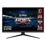 MSI Optix G273QF Esports Gaming IPS Monitor - 27 inch, 16:9 WQHD (2560x1440), Rapid IPS, 165Hz, 1ms GTG Response Time, G-SYNC Compatible, Less Blue Light, VESA Mounting, Display Port, HDMI, Black