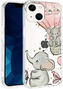 JOYLAND Cute Cartoon Elephant Case for iPhone 11, Crystal Clear Lovely Pink Girly Phone Case, Stylish Soft TPU Cover Shockproof Protective Cases for Girls Women