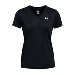 Under Armour Womens Tech SSV – Solid Short-Sleeve Sports Top for Women, V-Neck Women's T-Shirt, Lightweight Sports T-Shirt Black