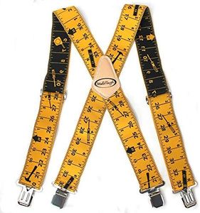 Mens Suspenders 2" Wide Adjustable and Elastic Braces X Shape with Very Strong Clips - Heavy Duty(Rule)