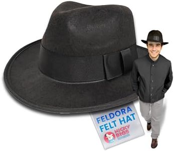 Nicky Bigs Novelties Adult Fedora Felt Hat Cosplay Ganster, Gatsby, Indiana Jones, Mobster Halloween Costume Women and Men