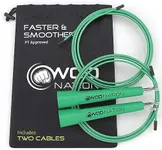 WOD Nation Adjustable Speed Jump Rope For Men, Women & Children - Blazing Fast Fitness Skipping Rope Perfect for Boxing, MMA, Endurance - Green