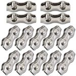 Cozihom 1/8 Inch M3 Stainless Steel Duplex 2-Post Cable Clamp, Wire Rope Clip Cable Clamp, Pack of 14