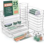 25 PCS Clear Plastic Drawer Organiz