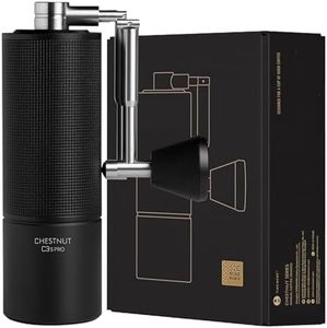 TIMEMORE Chestnut C3S Pro Moulin à café manuel tout en métal avec réglage précis du degré de mouture, acier inoxydable et broyeur en forme de cône, poignée pliable, récipient à grains 25 g - Noir
