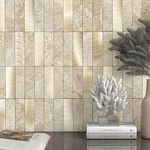 VAOVI Self-Adhesive Wall Tiles Kitchen Splashback,Bathroom Tile Stickers Stone Mosaic Beige Brown(10pcs)