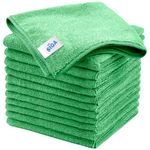 MR.SIGA Microfiber Cleaning Cloths, All-Purpose Microfiber Towels, Streak Free Cleaning Rags, Pack of 12, Green, Size 32 x 32 cm(12.6 x 12.6 inch)