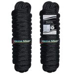 Amarine Made Double Braided Nylon Dock Lines 7700 lbs Breaking Strength (L: 30 ft. D:5/8 inch Eyelet: 12 inch) 2 Pack of Marine Mooring Rope Boat Dock Lines Working Load Limit:1540 lbs