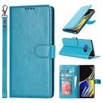 SunYoo for Samsung Galaxy Note 9 Case with Cards Holder,étui Coque Pour Galaxy Note9 Case with Wrist Strap,PU Leather Wallet Case Magnetic Flip Cover Bag étui portefeuille Pour GalaxyNote9 Blue