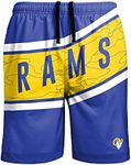 FOCO NFL Los Angeles Rams Mens Big Wordmark Swim Suit TrunksBig Wordmark Swim Suit Trunks, Team Color, Medium