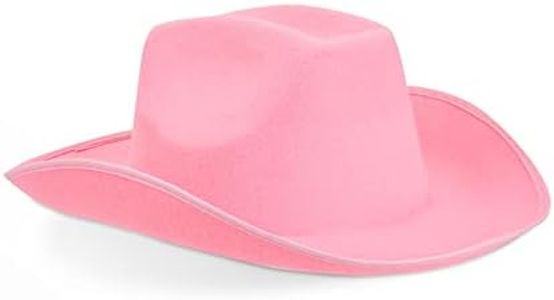 Zodaca Pink Cowboy Hat - Felt Cowboy Hats for Men, Women, Western Cowgirl Hat for Costume Birthday Bachelorette Party (Adult Size)