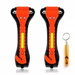 ANGNYA Car Safety Hammer 2Pcs, Emergency Escape Tool Car Window Breaker With Life-Saving Hammer And Seat Belt Cutter First-Aid Survival Tool