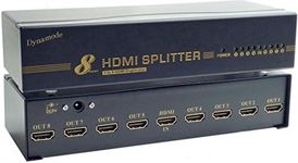 Dynamode HDMI Splitter 8 Ports - v1.4 High Speed / 3D / ARC/Ethernet - Supports 480p, 720p, 720i, 1080i and 1080p - Supports High Definition Audio to Multiple Displays Automatically (Black)