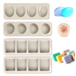 4 Pcs Silicone Soap Molds, 4-Cavity Soap Moulds Handmade Soap Making Molds Silicone Soap Moulds DIY Handmade Silicone Moulds for Soap Making for Chocolate Baking Jelly