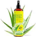 Seven Minerals, Organic Aloe Vera Spray for Body & Hair - From Freshly Cut Aloe Plant, Extra Strong, Easy to Apply, No Thickeners So It Absorbs Rapidly, No Sticky Residue - Made in USA (Big 12 fl oz)