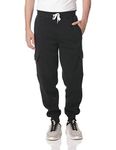 Southpole Men's Active Basic Jogger Fleece Pants Sweatpants, Black (Cargo), Large