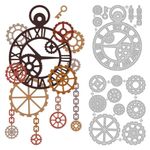 DELORIGIN 15 Styles Gear Clock Cutting Dies Card Borders Stitch Die Cut Carbon Steel Die Cuts Stencils Card Scrapbooking Embossing Template Dies for DIY Paper Craft Albums Gift Card Decor