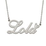 HUAN XUN Customized Stainless Steel Kids Name Pendant Necklace Gifts for Mum New Mom Lola