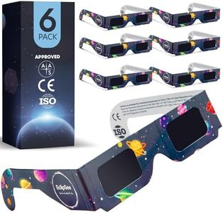 Eclipsee Solar Eclipse Glasses (6 pack) CE and ISO Certified Safe Shades for Direct Sun Viewing 2024 Approved