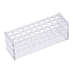 sourcing map Acrylic Test Tube Holder Lab Stand Rack 3x10 Wells for 11-13mm Centrifuge Tubes Clear