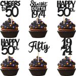 30PCS Black 50th Birthday Cupcake T