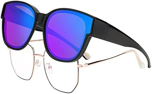 FEISEDY Überzieh Sonnenbrille Polarisiert für Brillenträger Überziehbrille Herren Damen Überbrille Groß Fit-Over mit Verspiegelte Linsen & UV400 Schutz B2922