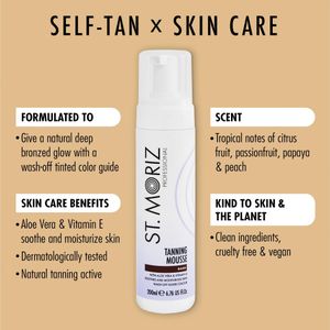 St. Moriz Dark Self Tanning Mousse – Long-Lasting Bronzing Foam