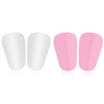 4pcs Extra Mini Soccer Shin Guards, 3.94x2.36in Comfortable Small Football Shin Pads Protective Equipment for All Ages Boys Girls Women Men Wear with Grip Socks (Pink, White)