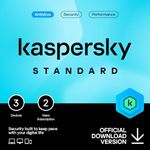 Kaspersky Standard Anti-Virus 2024 | 3 Devices | 2 Years | Advanced Security | Online Banking Protection | Performance Optimization | PC/Mac/Mobile | UK Online Code