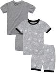 VAENAIT BABY"Kids Boys Viscose Pajamas Sea Space Rocket Print Pj 4pcs Set Colorful Grey+Universe JS