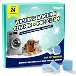 Washing Machine Cleaner Descaler Tablets: 24 Pack Deep Cleaning for Front Loader, Top Load and HE Washer, Septic Safe Eco-Friendly Deodorizer, Clean Drum and Laundry Tub Seal (Fragrance-free)