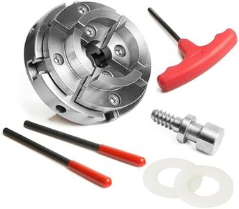 NCK-4M 4" 4 Jaw Mini Self-Centering Chuck, Thread 1"X8TPI, with NCK-3.75Z-DJDD Dovetail Jaws, Wood Screw, Two Nylon Washers, T Handle Allen