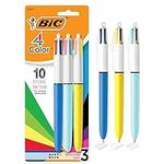 BIC 4-Color Ballpoint Pens, Medium Point (1.0mm), 4 Colors in 1 Set of Multicolored Pens, 3-Count Pack, Pens for School Supplies (Pen barrel color may vary)