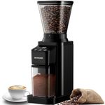 SHARDOR Conical Burr Coffee Grinder Electric with Electronic Precision Timer, Coffee Bean Grinder with Adjustable 48 Precise Grind Settings for Home Use, Touch Screen, Anti-Static, Black