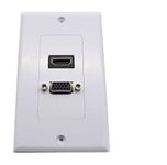 Haokiang HDMI VGA Video Component Composite Audio Video Wall Face Plate Panel Outlet Size 115 MM x 70 MM