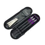 FS Colar 's Home Professional Tournament 22g Steel Tip Darts with Hard Case, Aluminum Shafts and Black Coated Metal Barrels and PET Flights, Needle Tip Darts 4 Colors Available (Purple)