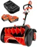 VOLTASK Cordless Snow Shovel with Wheels, 48V | 16-Inch | 4-Ah Brushless Cordless Snow Blower, Battery Snow Blower with Directional Plate & LED Lights (2 * 24V Battery & Dual Quick Charger Included)