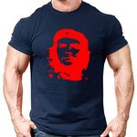 Crown Designs Che Guevara Bodybuilding Weight-Training Sports Tapered Fit Top for Men and Teens - Gym T/Blue/L