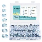 WiMas 140PCS 5-18mm Adjustable Double Ear Hose Clamps, O Clips Pipe Tube Clamps Fasteners Clips