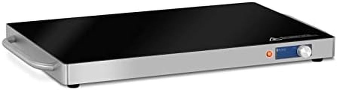 Royal Catering Chauffe-Plat Réchaud Électrique Professionnel Plaque Chauffante De Maintien en Température RCIC-230W (240 W, 60-105 °C, 62 x 35 cm, Boitier INOX, Plaque Verre Trempé)
