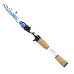 EOW XPEDITE MAX Portable Telescopic Casting/Spinning Fishing Rods, 24T Carbon Rod Blanks & Solid Carbon Tip, Split Cork Grips, Travel Rod, Short Collapsible Rods