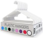 White Plastic Hangers - Pack of 30 - Durable & Slim - Ideal For Organizing Wardrobes - Stylish and Simple Looking Hangers - by Utopia Home