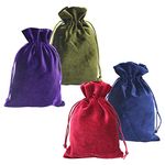 Dice Bag, 4pcs 13x20cm Jewellery Bags Soft Velvet Gift Pouch with Drawstring for Jewellery Tarot Dice Gift Packaging Bags