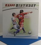 Happy Birthday Football Tackle Goal Footballer Design Male Happy Birthday Card