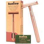 Bambaw Rose Gold Safety Razor Women|Metal Razors For Women|Reusable Razor|Eco Friendly Shaving|Metal Shaver|Double Blade Razor|Waste Free|Ladies Safety Razor|Eco Razors For Women|Bambaw