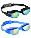 2 Pack Swimming Goggles, Anti-Fog Anti-UV Swim Goggles for Men and Women, No Leaking Goggles for Yoth, Ideal for Swimming, Surfing, Water park